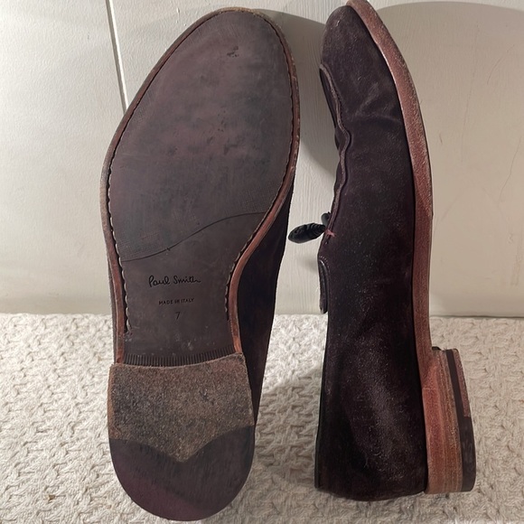 Paul Smith Chocolate Brown Leather Tassel Semi Rounded Toe Loafers main image 4